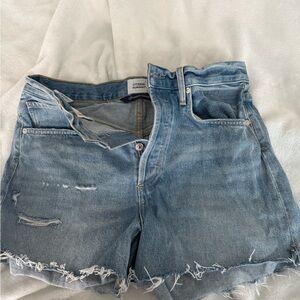 Citizens of Humanity Distressed Light Blue Jean Shorts
